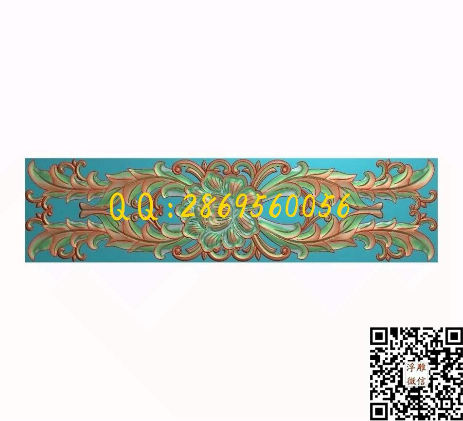门花1204-304_欧式木门长条洋花贴花门上花门芯门楣精雕图浮雕图